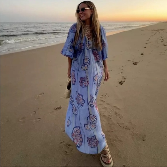 ZARA PRINTED 100% RAMIE TUNIC DRESS - Picture 2 of 16